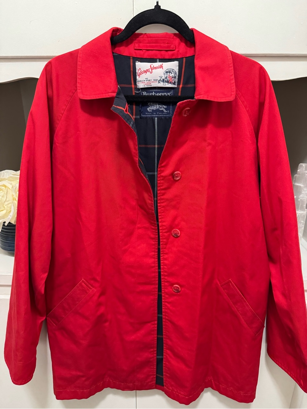 1987 Vintage Burberrys Red Harrington Jacket Women’s 8 (S/M)/ Men’s XS